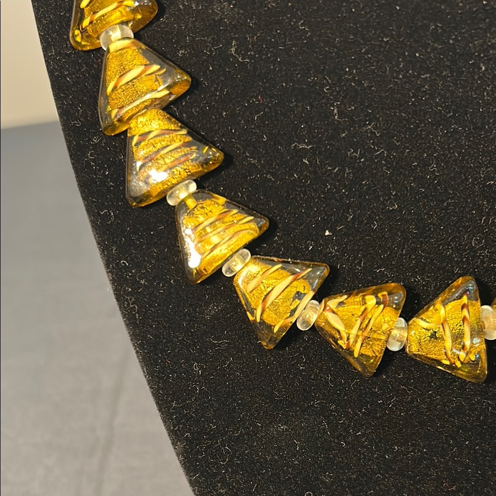 Glass Triangular Bead Necklace - Picture 2 of 9